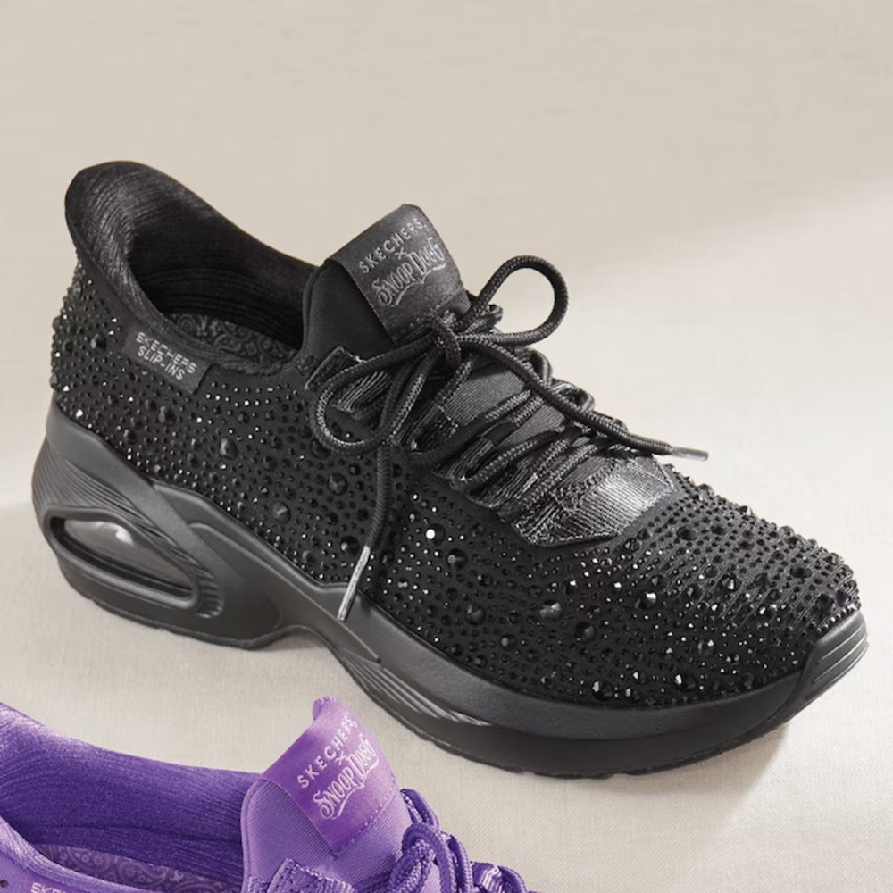 NWT Skechers Women's Snoop Dogg Slip-Ins M-Uno Rhinestoned Air